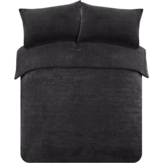 .Teddy by Decoware® Teddy fleece dekbedovertrek - zwart - 2 kanten teddy