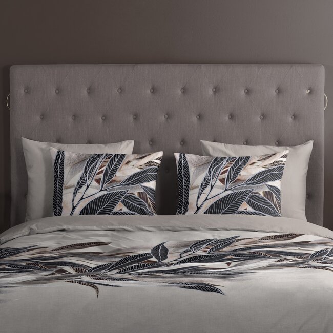 Katoen dekbedovertrek Gisele veren - grijs