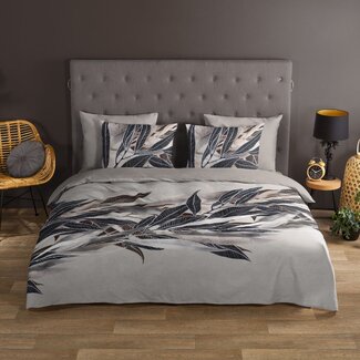 Good Morning Katoen dekbedovertrek Gisele veren - grijs