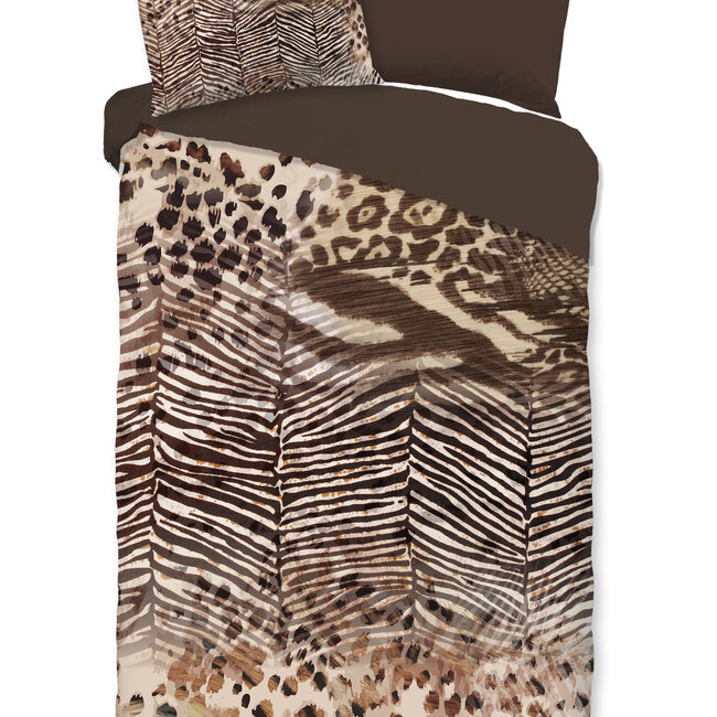 Microvezel dekbedovertrek Skins bruin