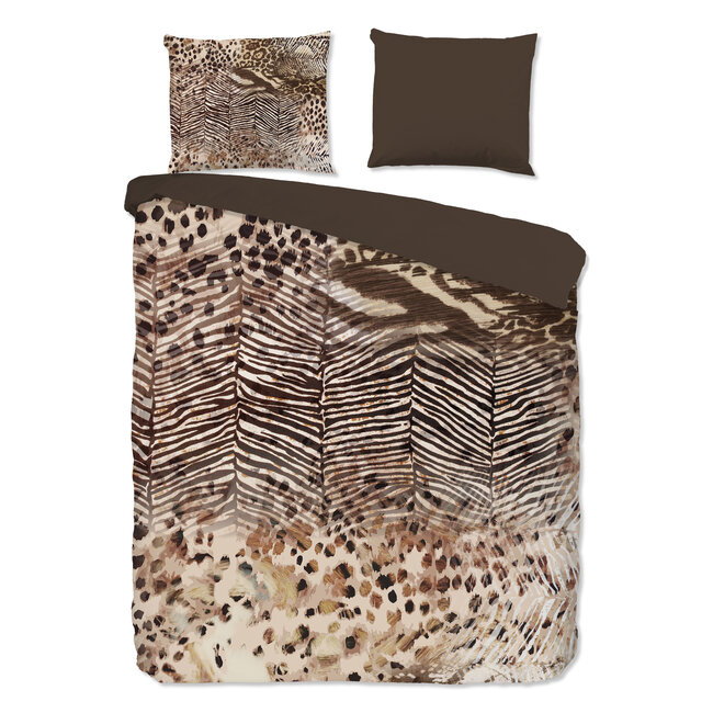 Microvezel dekbedovertrek Skins bruin