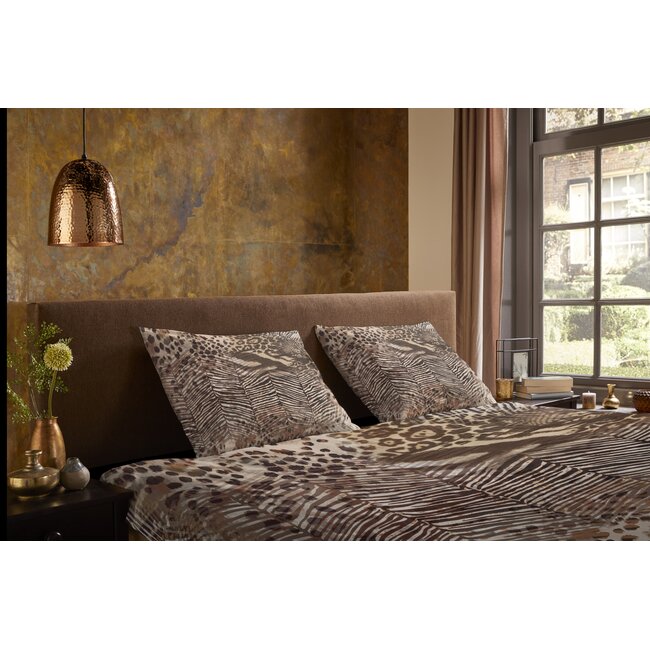 Microvezel dekbedovertrek Skins bruin