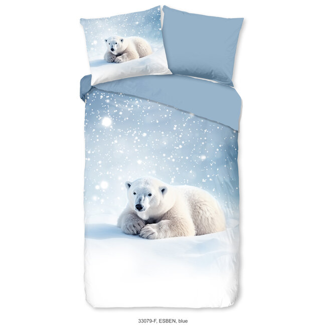 Flanel dekbedovertrek Esben - 140x220 + 60x70 cm