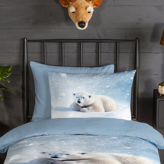 Flanel dekbedovertrek Esben - 140x220 + 60x70 cm