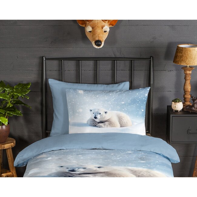 Flanel dekbedovertrek Esben - 140x220 + 60x70 cm