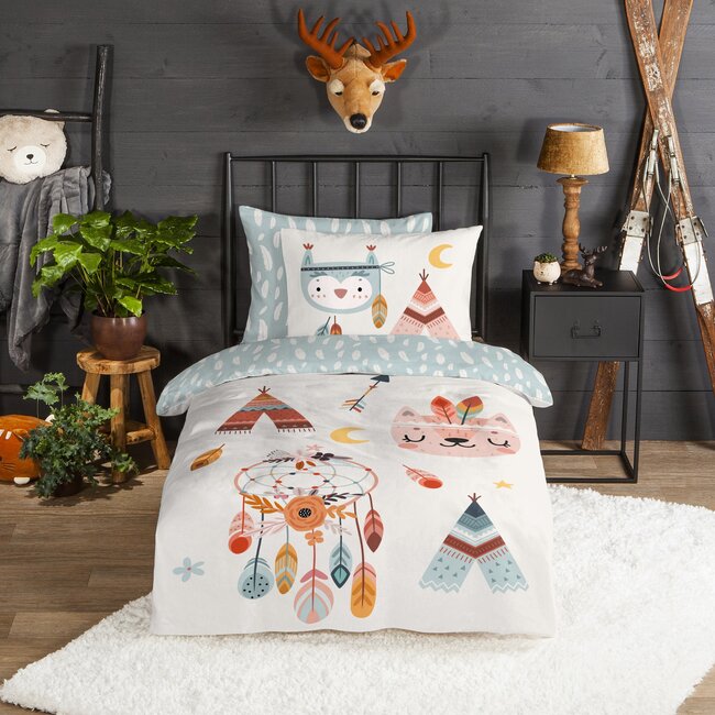 Flanel kinderdekbedovertrek Dreamy - 140x220 + 60x70 cm