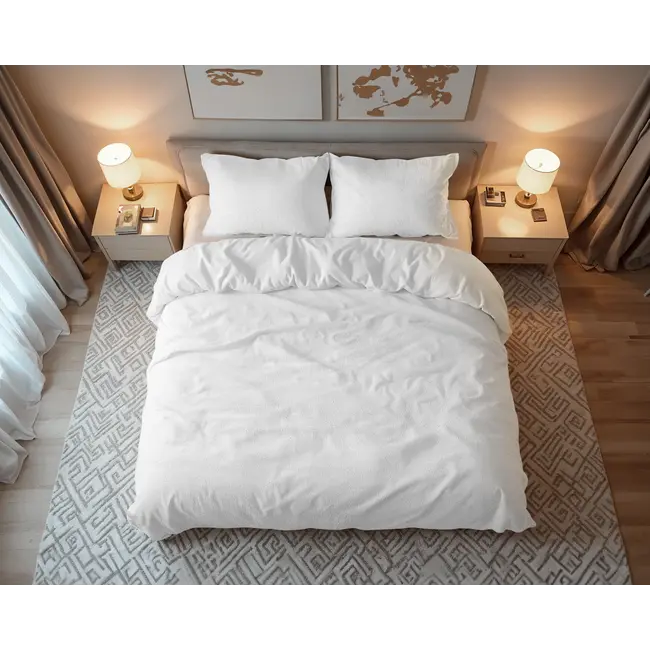 Teddy dekbedovertrek - onderkant katoen - wit