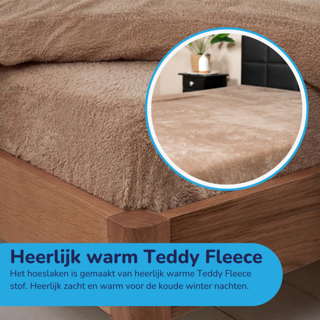 Teddy fleece hoeslaken - mink