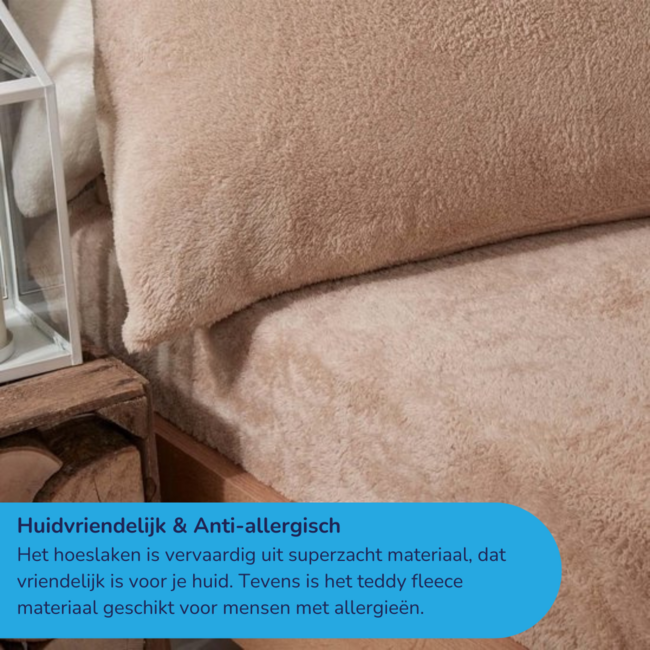 Teddy fleece hoeslaken - mink