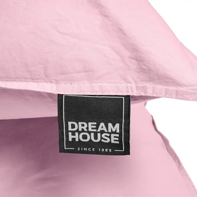 Katoen dekbedovertrek Stone washed - roze