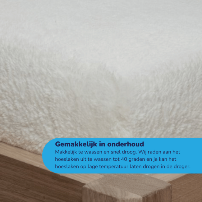 Teddy fleece hoeslaken - wit