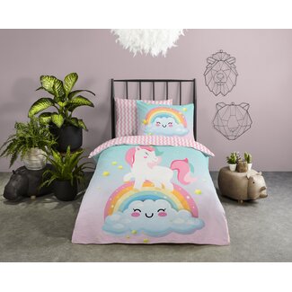 Good Morning Katoen kinderdekbedovertrek  Unicorn sweety - eenpersoons