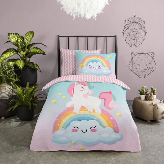 Dekbedovertrek  Unicorn sweety - Katoen - 140x220 + 60x70 cm