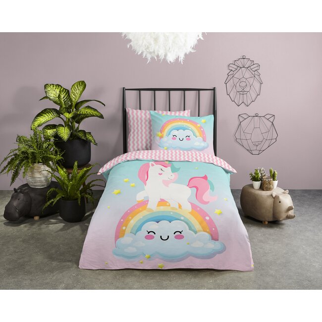 Dekbedovertrek  Unicorn sweety - Katoen - 140x220 + 60x70 cm