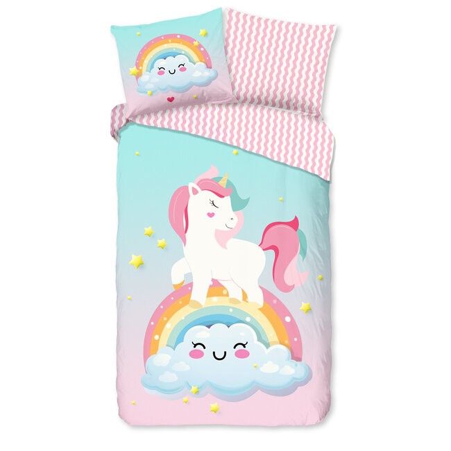 Katoen kinderdekbedovertrek Unicorn sweety  - 140x220 + 60x70 cm