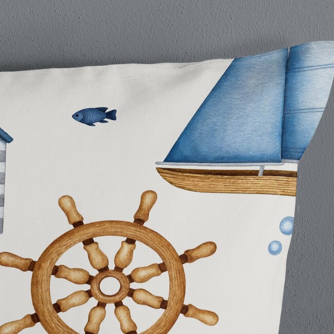 Katoen dekbedovertrek Ahoy - 140x220 + 60x70 cm