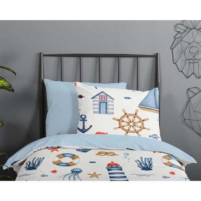 Ledikant dekbedovertrek Ahoy - katoen - 100x135 cm