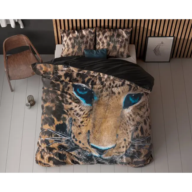 Katoen dekbedovertrek Cheetah - taupe