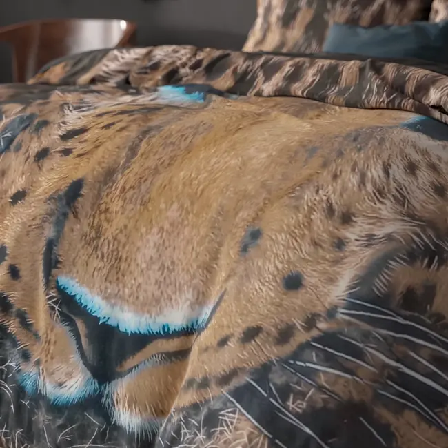 Katoen dekbedovertrek Cheetah - taupe