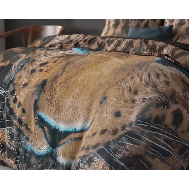 Katoen dekbedovertrek Cheetah - taupe