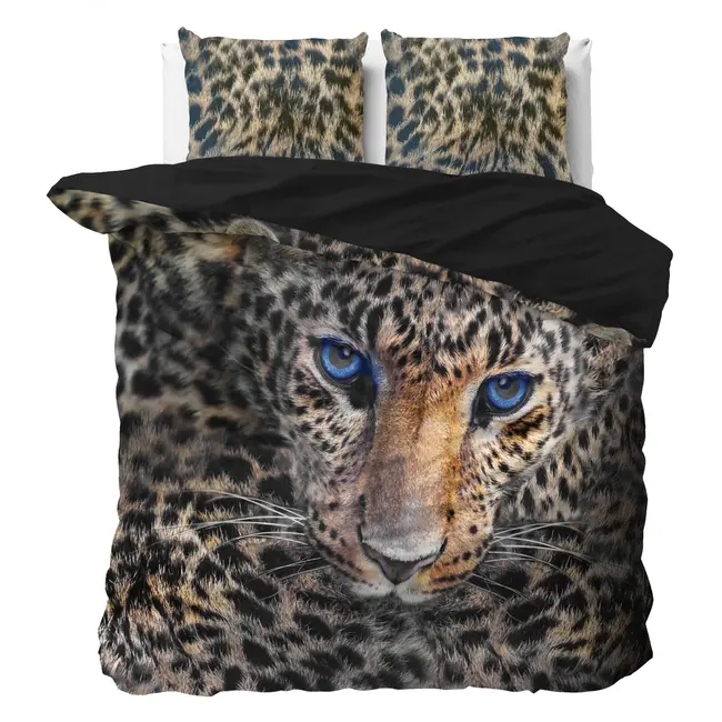 Katoen dekbedovertrek Cheetah - taupe