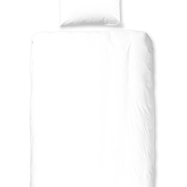 Flanel uni dekbedovertrek - wit