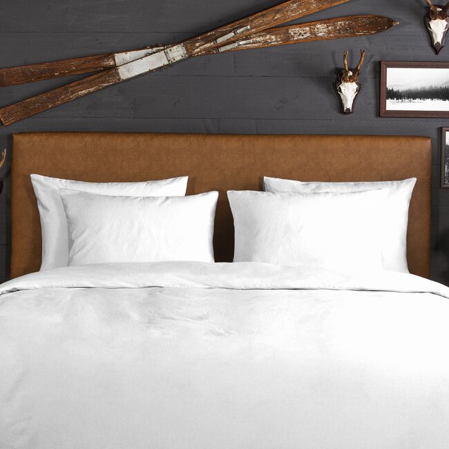 Flanel uni dekbedovertrek - wit