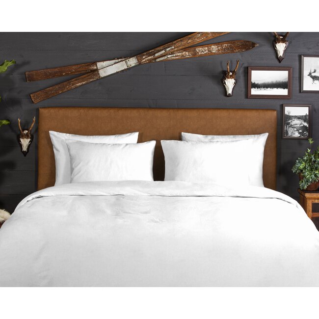 Flanel uni dekbedovertrek - wit