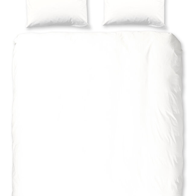 Flanel uni dekbedovertrek - wit