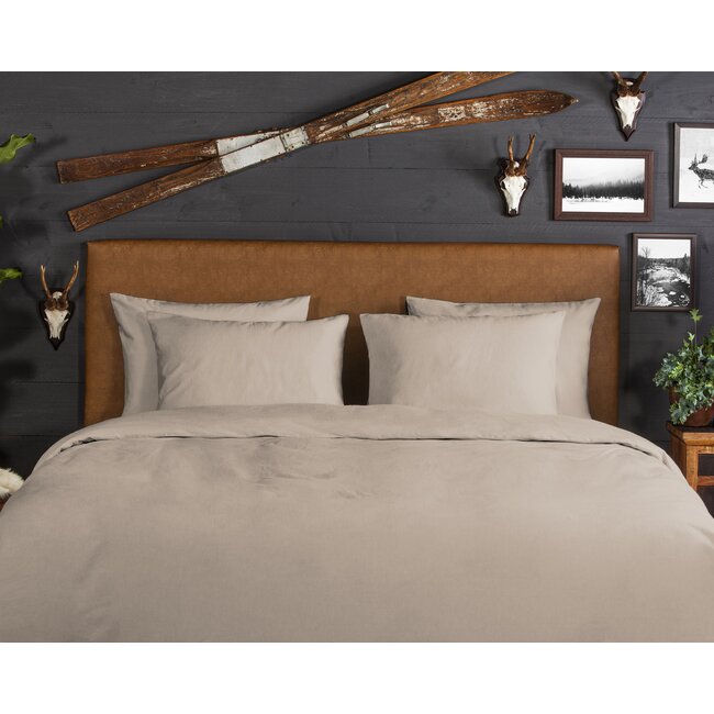 Flanel dekbedovertrek uni - zand