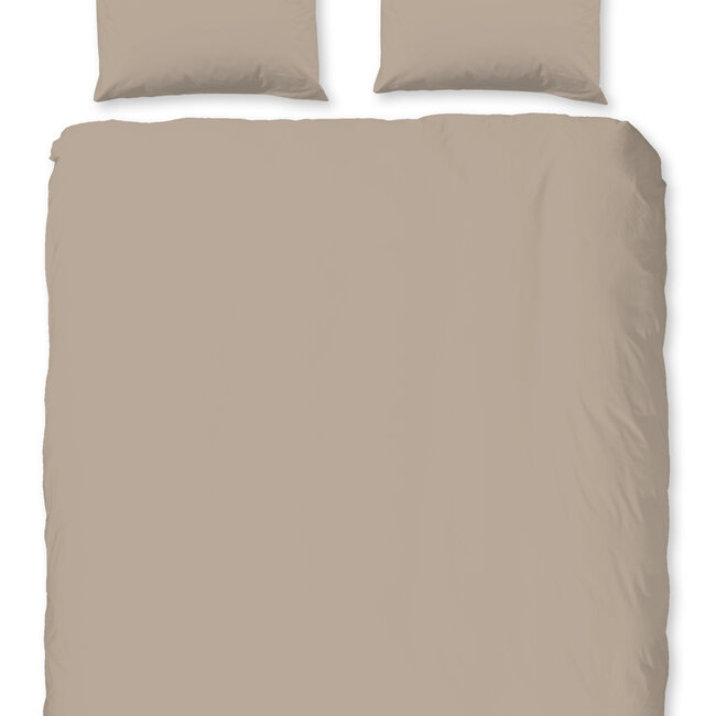Flanel dekbedovertrek uni - zand