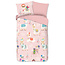Flanel kinderdekbedovertrek Ladida lama - roze - 140x220 + 60x70 cm