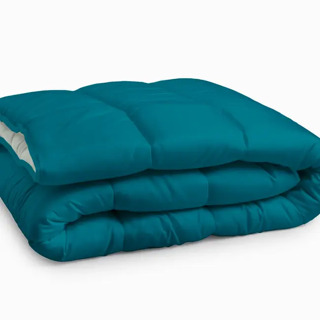 All in one lazy dekbed - Dekbed en overtrek in 1 - Grijs/Indigo