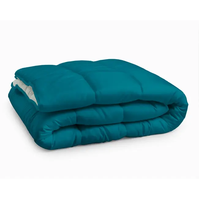 All in one lazy dekbed - Dekbed en overtrek in 1 - Grijs/Indigo