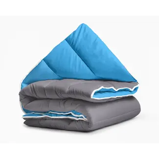 Sleeptime All in one lazy dekbed - Dekbed en overtrek in 1 - Antraciet/Blauw