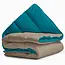 All in one lazy dekbed - Dekbed en overtrek in 1 - Taupe/Indigo