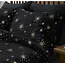 Dekbedovertrek fleece - Stars foil zwart - onderkant microvezel