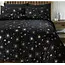 Dekbedovertrek fleece - Stars foil zwart - onderkant microvezel