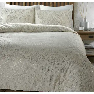 Sleeptime Fleece dekbedovertrek Art foil creme - onderkant microvezel
