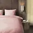 Hotelstreep dekbedovertrek - roze - katoen satijn