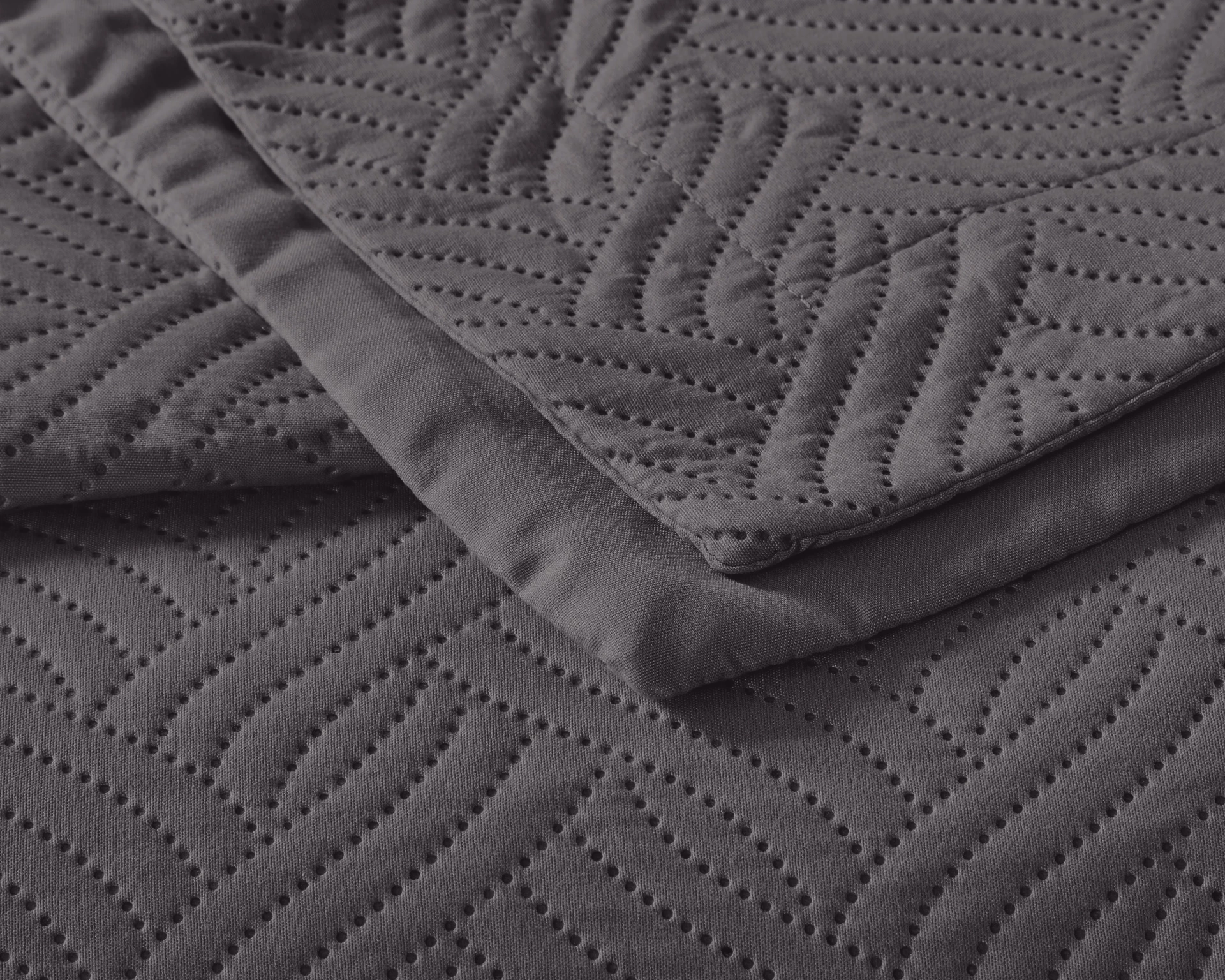 Sprei Wave - antraciet - micropercal - 260x250 cm - Incl. 2 Kussenslopen