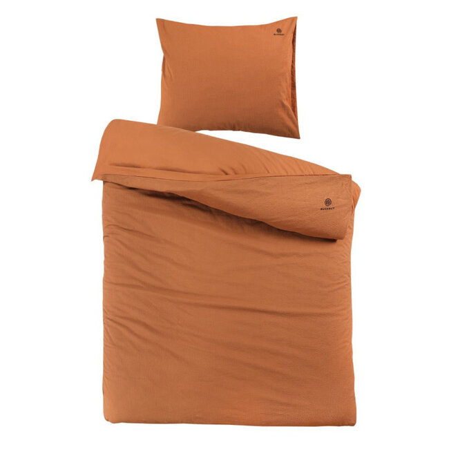BLCKOUT dekbedovertrek Alberta - roestbruin - biologische percale katoen