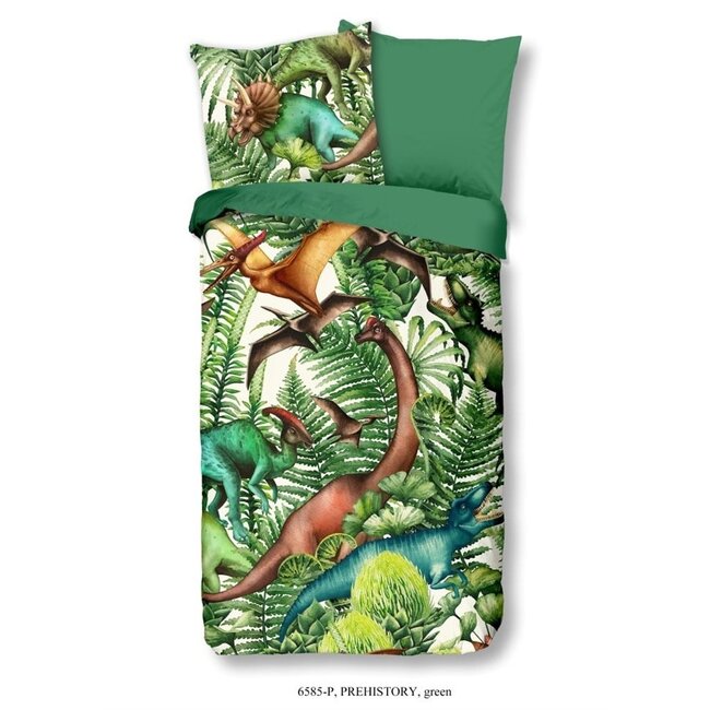 Katoen kinderdekbedovertrek Prehistory Dino - 140x220 + 60x70 cm