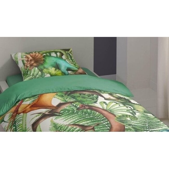 Katoen kinderdekbedovertrek Prehistory Dino - 140x220 + 60x70 cm