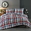 Day Dream  Flanel dekbedovertrek Bazel - blauw, grijs en rode tinten