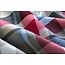 Flanel dekbedovertrek Bazel - blauw, grijs en rode tinten
