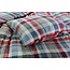 Flanel dekbedovertrek Bazel - blauw, grijs en rode tinten