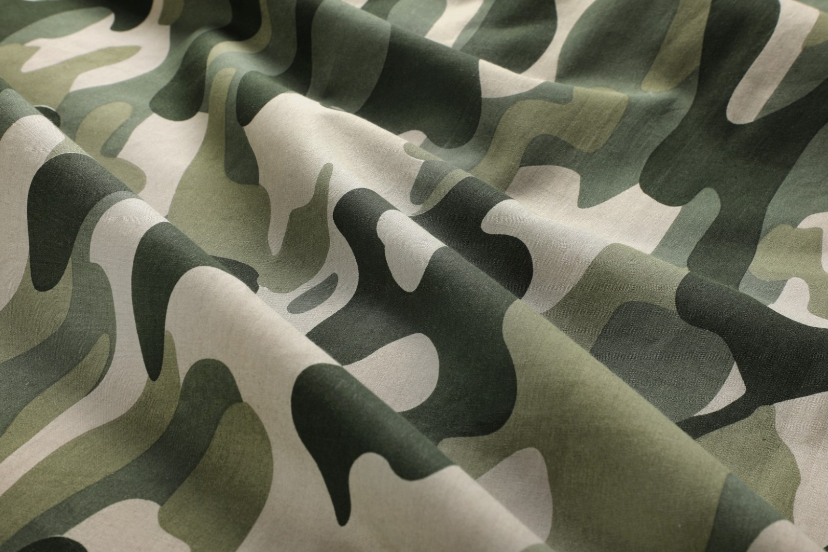 Katoen dekbedovertrek Camouflage - groen - 140x200 + 60x70 cm
