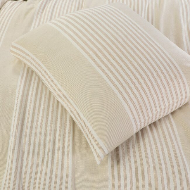 Flanel dekbedovertrek Davos - beige - Lits-jumeaux (240x220 + 2st 60x70cm)