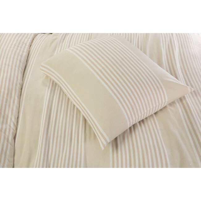 Flanel dekbedovertrek Davos - beige - Lits-jumeaux (240x220 + 2st 60x70cm)